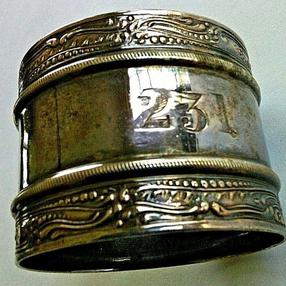 Silver Napkin Ring White Star Line Flag Shipping Ocean liners Titanic's Olympic - Picture 2 of 16